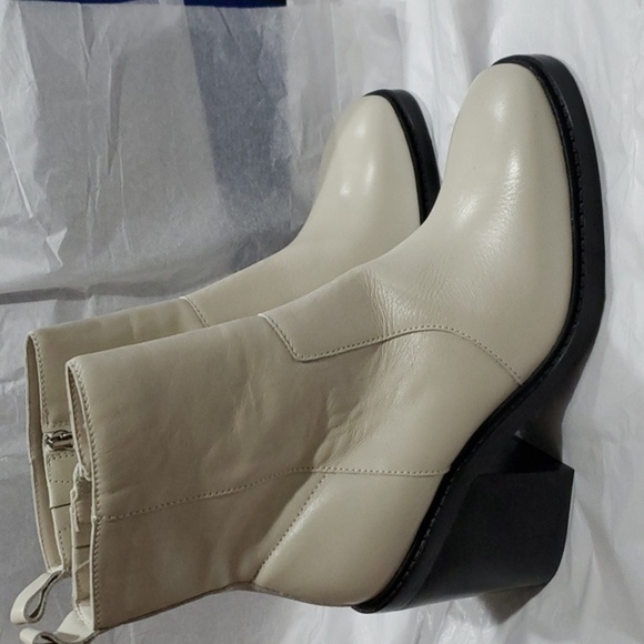 Steve Madden Lina bone leather chunky heel square toe ankle‎ boots size 11 new - Picture 11 of 11